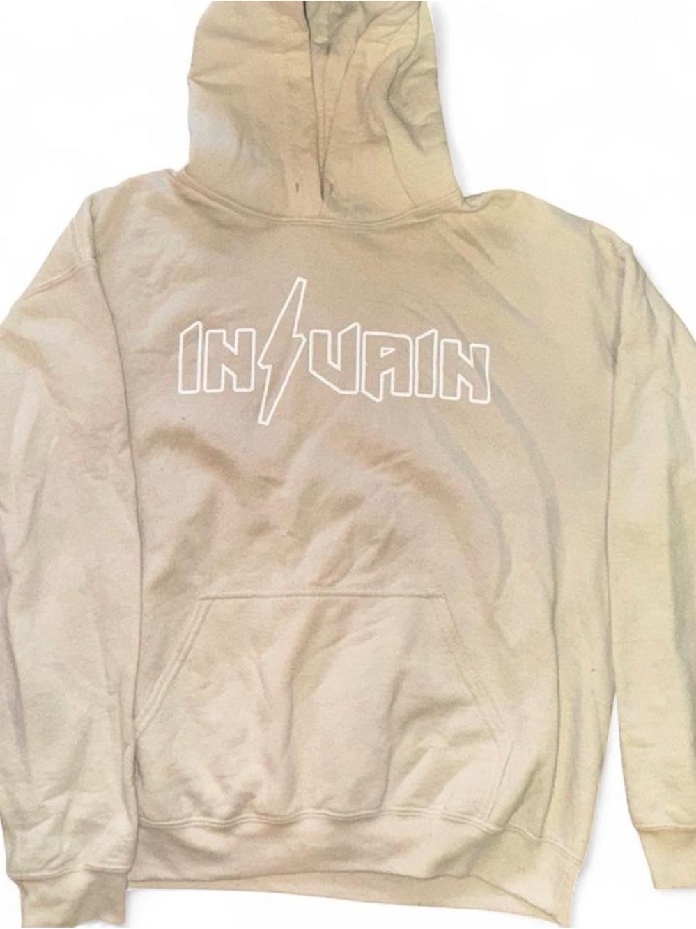 Beige Graphic Hoodie - Men